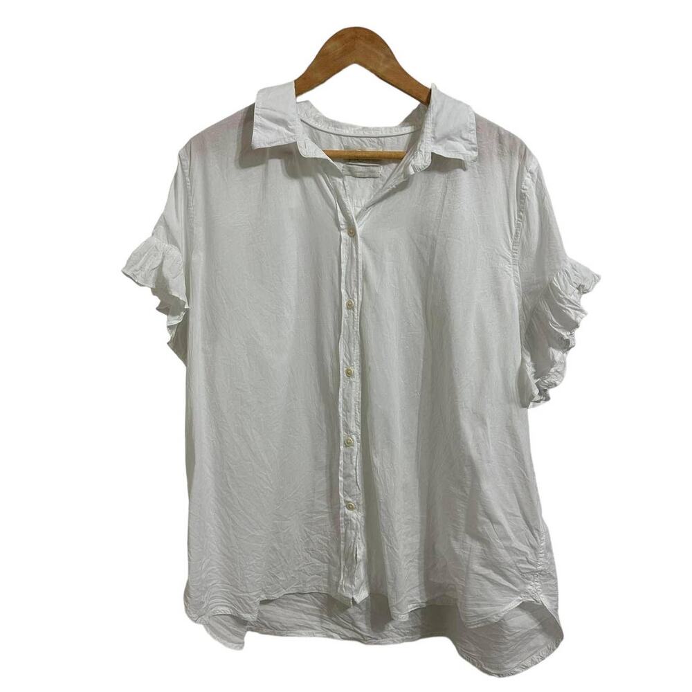 J.crew classic- fit lightweight cotton poplin ruffle-sleeve shirt 20 #ay686‎